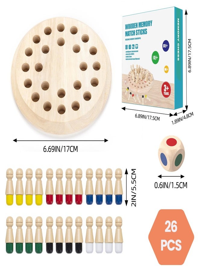 Hirger Wooden Memory Chess Matching Game: Family Board Games for Kids and Adults, Montessori Preschool Learning Educational Toy, Birthday Gift for Age 3 4 5 6 7 8+ Boy Girl, Christmas Stocking Stuffers - Image 2